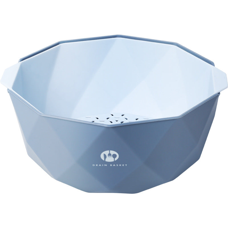 Double-Layer Vegetable Sink Plastic Drain Basket Kitchen DealSniper.net Blue S