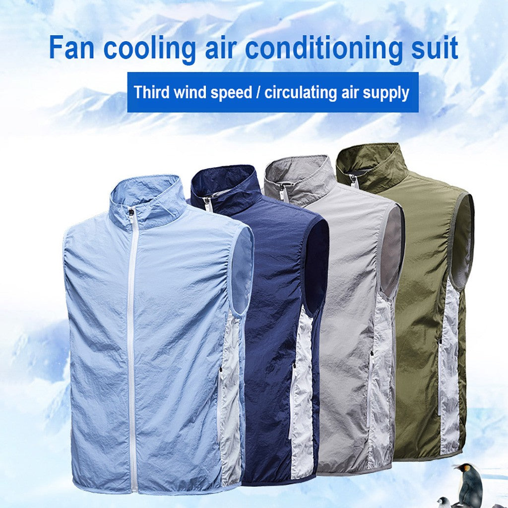 Summer Cooling Air Conditioning Clothing With Fan Clothing USB Charging Men dealsniper-net