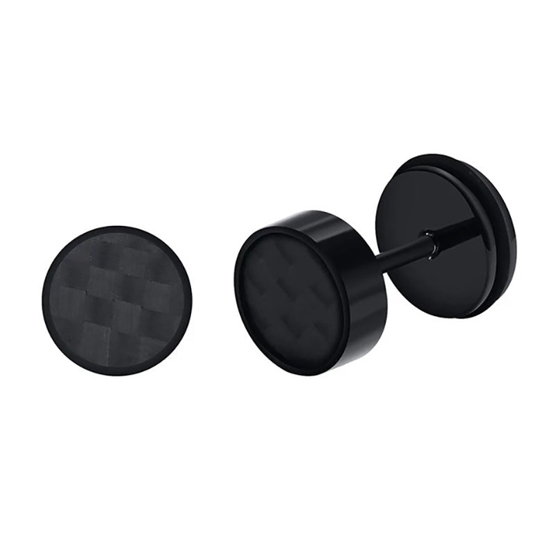 Cycolinks Stainless Steel Carbon Fiber Stud Earrings