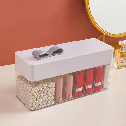 Dust-Proof Shelf Large Capacity Lipstick Storage Box Kids dealsniper-net White B