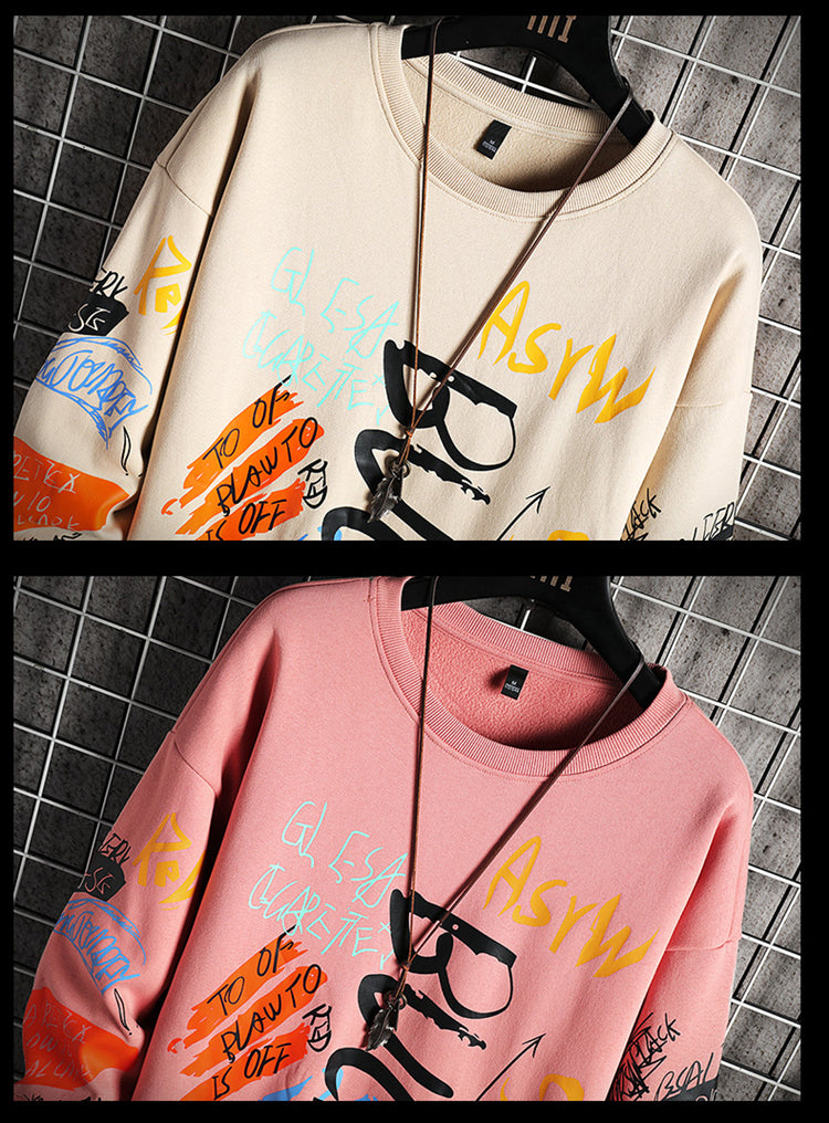 SingleRoad Mens Crewneck Sweatshirt Men Harajuku