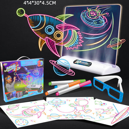 3D Magic Drawing Board LED VR Montessori Educational Toys Hobby dealsniper-net E