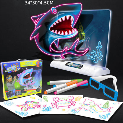 3D Magic Drawing Board LED VR Montessori Educational Toys Hobby dealsniper-net D