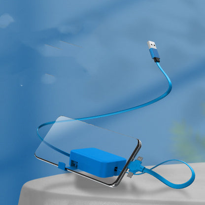 4 In 1 Retractable USB Cable Creative Macaron Type C Micro Cable Gadgets Gym From House Blue