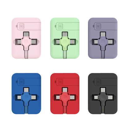 4 In 1 Retractable USB Cable Creative Macaron Type C Micro Cable Gadgets Gym From House