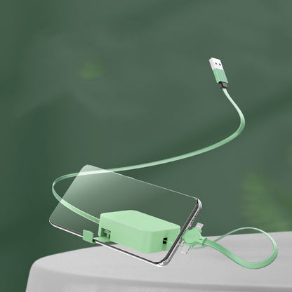 4 In 1 Retractable USB Cable Creative Macaron Type C Micro Cable Gadgets Gym From House Green