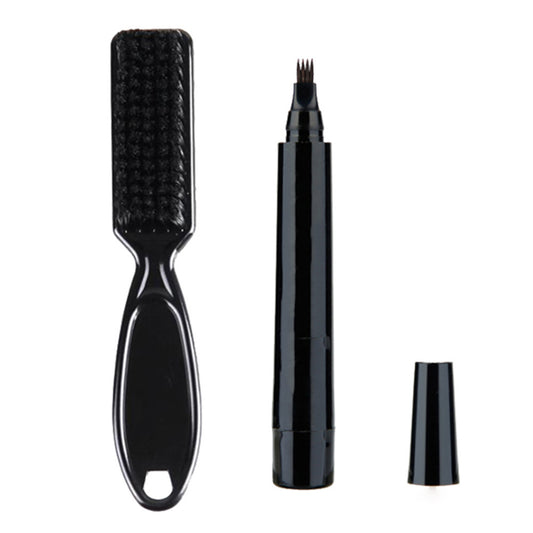 Mustache Pen With Brush  New Four-pronged Beard Pen