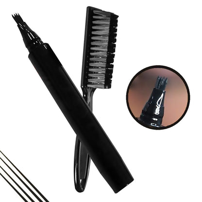 Mustache Pen With Brush New Four-pronged Beard Pen Men DealSniper.net Black
