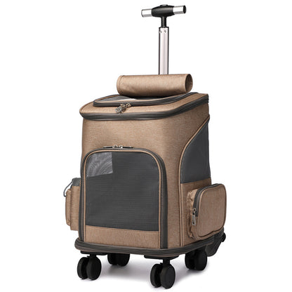 Portable Folding Trolley Pet Backpack Traveling Cat Backpack Pets Gym From House Khaki