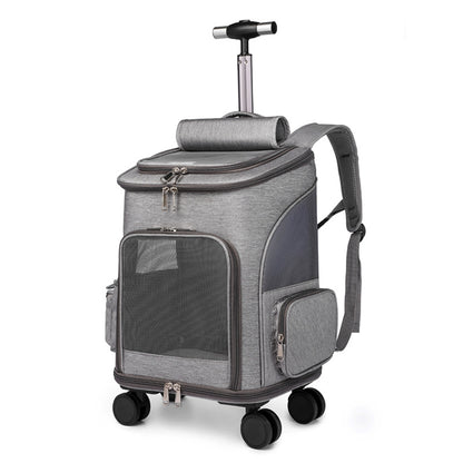 Portable Folding Trolley Pet Backpack Traveling Cat Backpack Pets Gym From House Light Grey