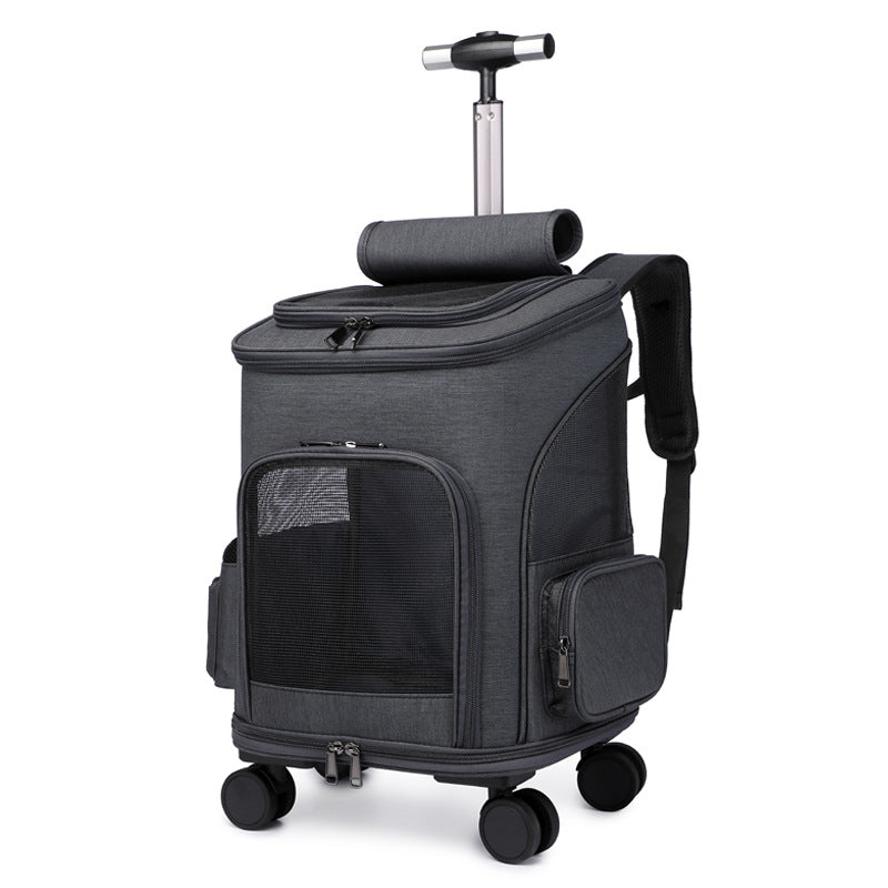 Portable Folding Trolley Pet Backpack Traveling Cat Backpack Pets Gym From House Dark Grey