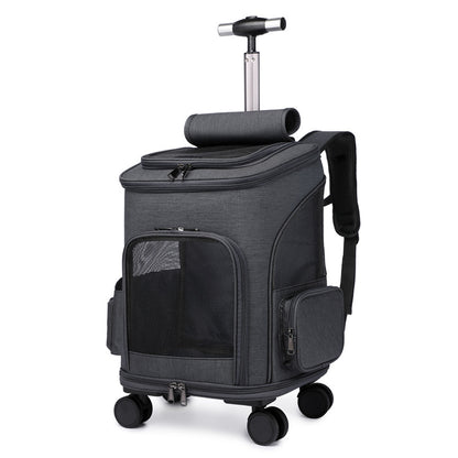 Portable Folding Trolley Pet Backpack Traveling Cat Backpack Pets Gym From House Dark Grey