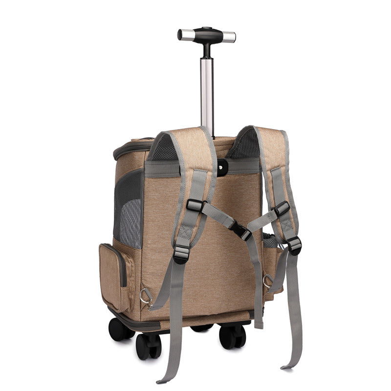 Portable Folding Trolley Pet Backpack Traveling Cat Backpack Pets Gym From House