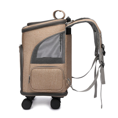 Portable Folding Trolley Pet Backpack Traveling Cat Backpack Pets Gym From House