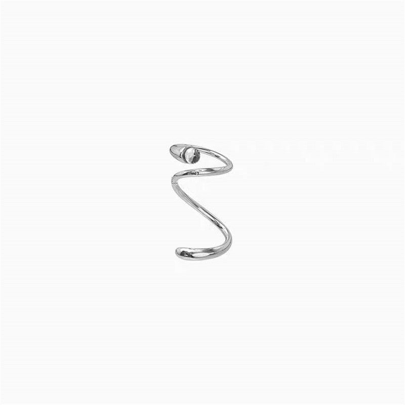 Retro Snake-Shaped Winding Opening Adjustment Drop Ring Ring Jewelry dealsniper-net Silver