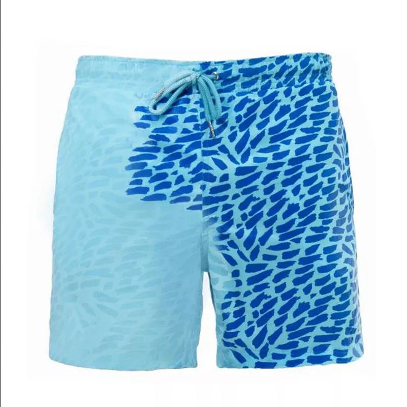 Magical Change Color Beach Shorts Summer Men Swimming Trunks Men dealsniper-net Blue wave point L