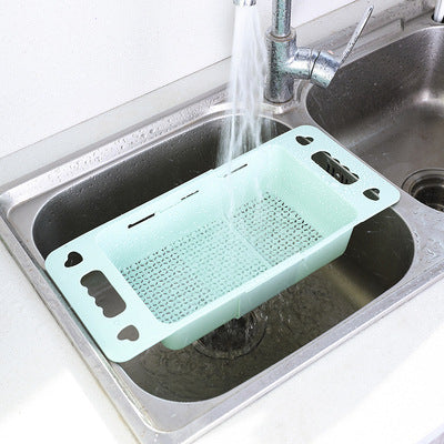 Retractable Creative Kitchen Sink Drain Rack Kitchen DealSniper.net Blue