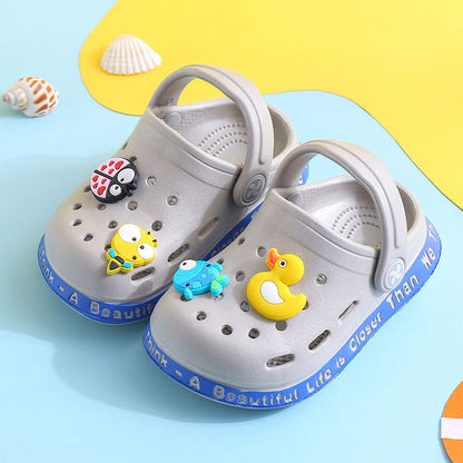 Kids Slippers for Boys Girls Cartoon Shoes Summer Toddler Kids dealsniper-net Grey 18