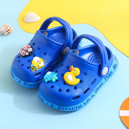 Kids Slippers for Boys Girls Cartoon Shoes Summer Toddler Kids dealsniper-net Dark Blue 18