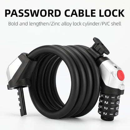 Bicycle Anti-theft 4-digit Code Lock With Light Alloy Core Lightweight Security Lock Vehicle dealsniper-net