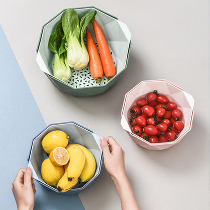 Double-Layer Vegetable Sink Plastic Drain Basket Kitchen DealSniper.net