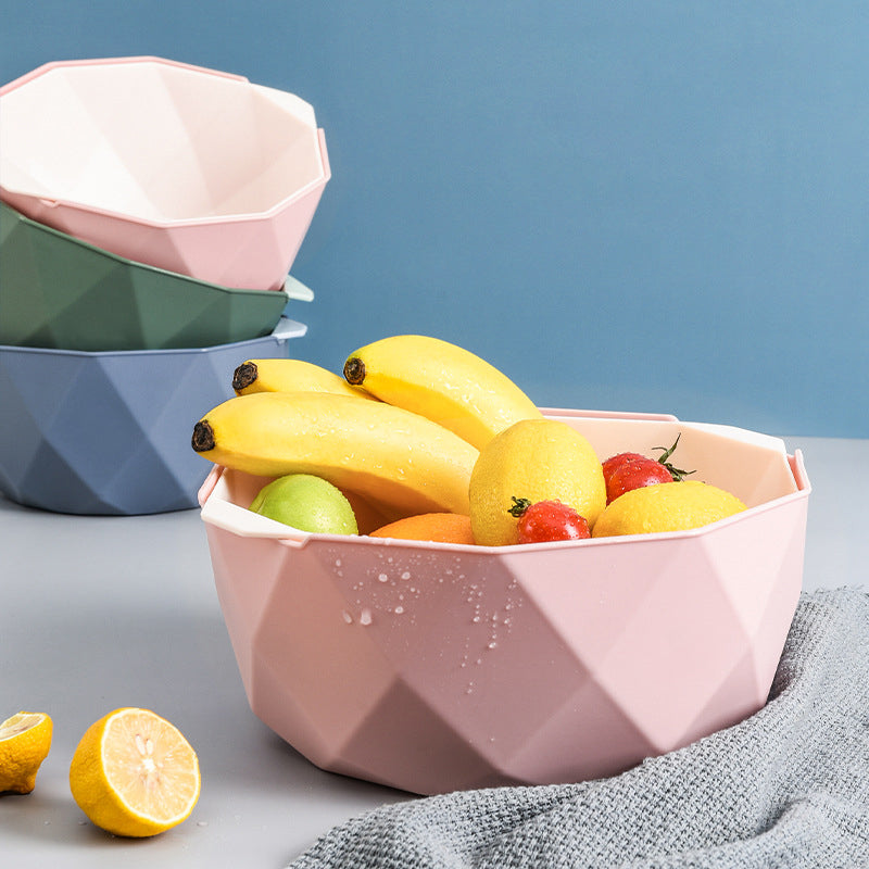 Double-Layer Vegetable Sink Plastic Drain Basket Kitchen DealSniper.net