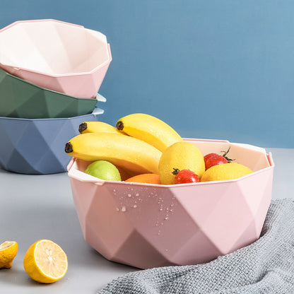 Double-Layer Vegetable Sink Plastic Drain Basket Kitchen DealSniper.net