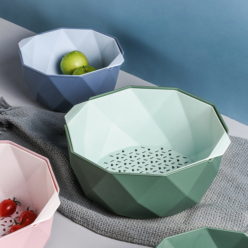 Double-Layer Vegetable Sink Plastic Drain Basket Kitchen DealSniper.net