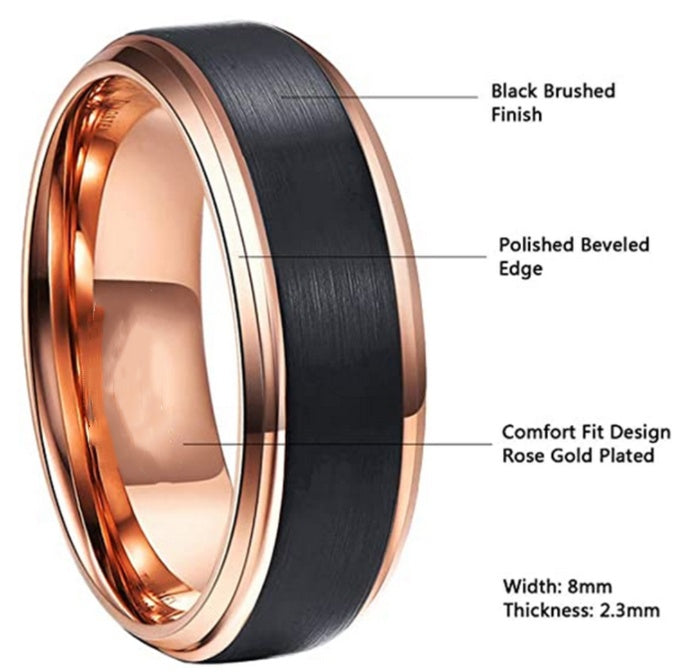 Two Tone Tungsten Steel Ring Men's Jewelry Jewelry dealsniper-net