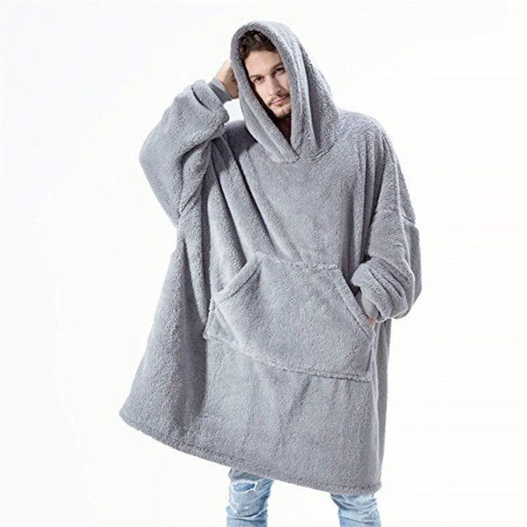 Hoodie Sweatshirt With Big Pocket Tops Sweater Comfortable Loose Women dealsniper-net Grey One size