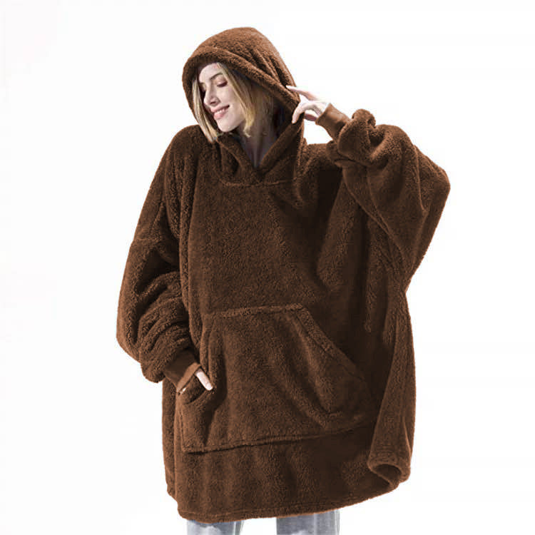 Hoodie Sweatshirt With Big Pocket Tops Sweater Comfortable Loose Women dealsniper-net Coffee One size