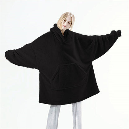Hoodie Sweatshirt With Big Pocket Tops Sweater Comfortable Loose Women dealsniper-net Black One size