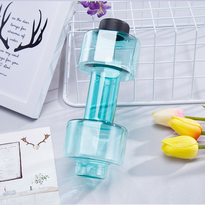Dumbbell Water Bottle Fitness Creative Portable Space Cup Sports Gym From House Green