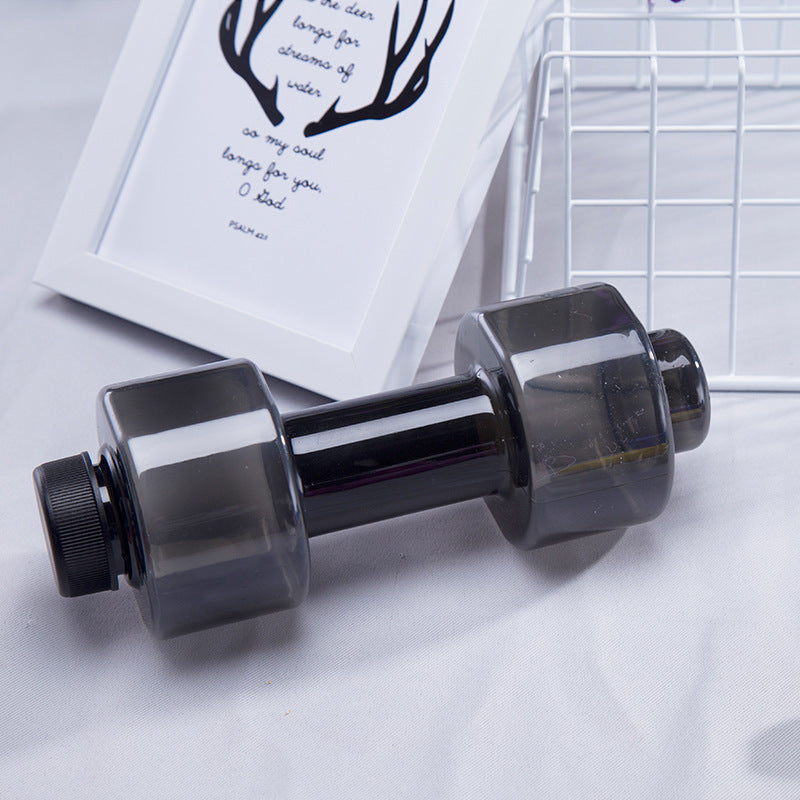 Dumbbell Water Bottle Fitness Creative Portable Space Cup Sports Gym From House Black