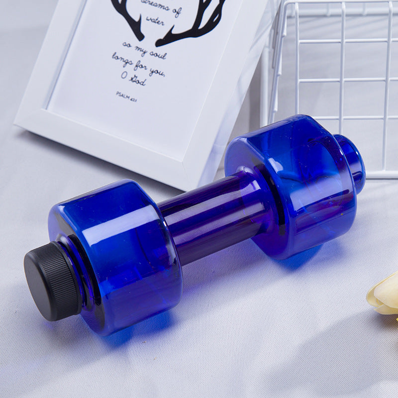 Dumbbell Water Bottle Fitness Creative Portable Space Cup Sports Gym From House Blue