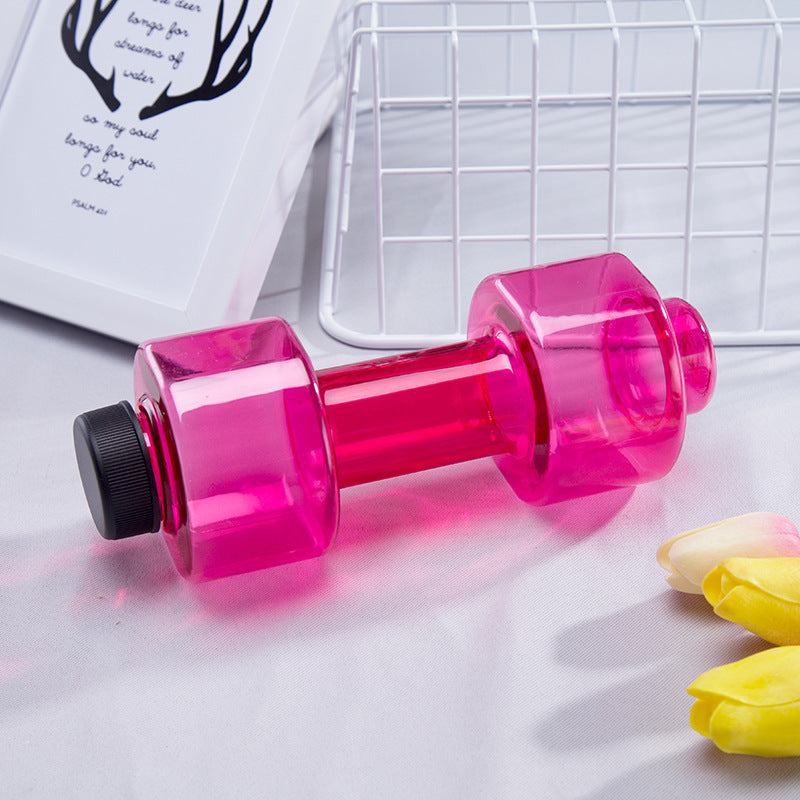 Dumbbell Water Bottle Fitness Creative Portable Space Cup Sports Gym From House Red