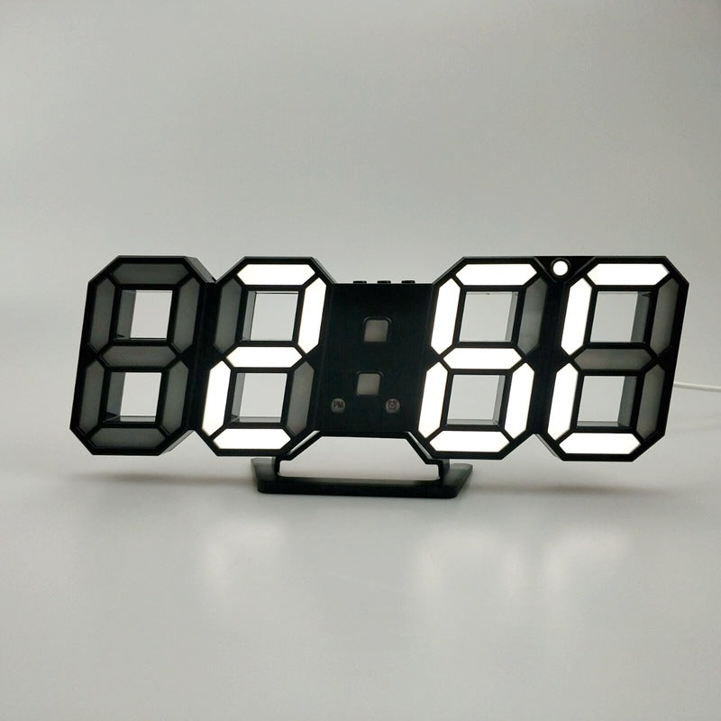 Korean Version Of Electronic Wall Clock Wall Three-dimensional Gadgets Gym From House B White
