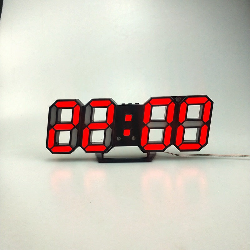 Korean Version Of Electronic Wall Clock Wall Three-dimensional Gadgets Gym From House B Red