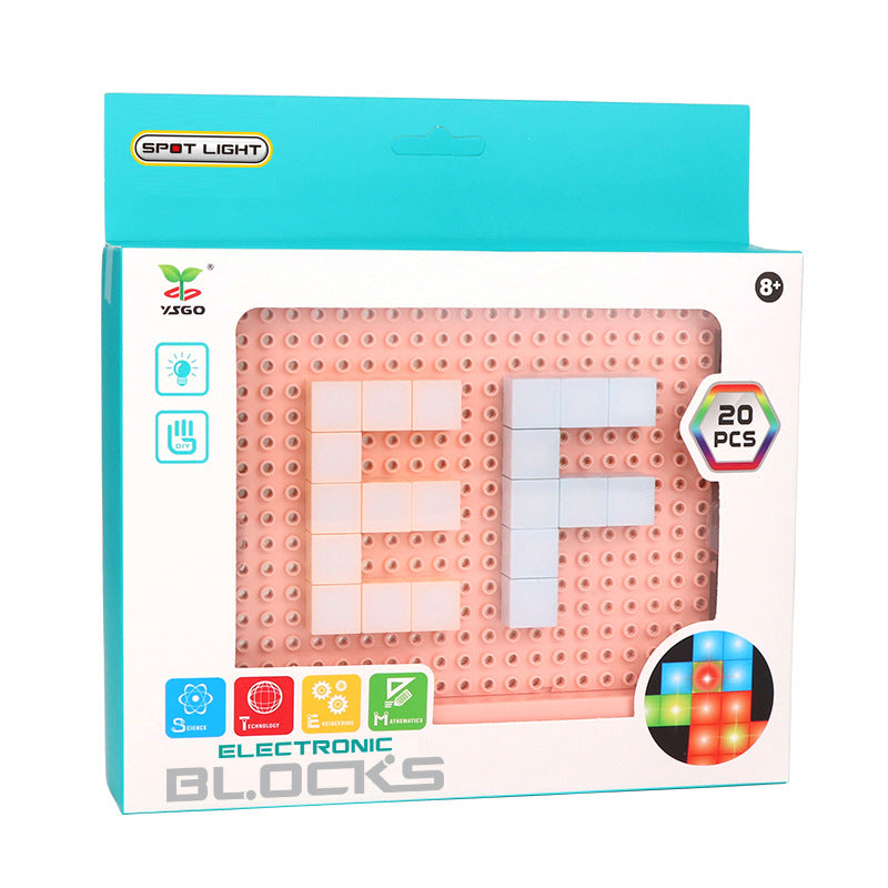 DIY LED Flashing Light Electronic Building Blocks Kids dealsniper-net Pink 20PCS