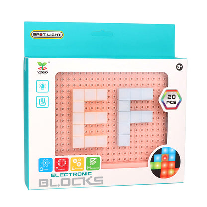 DIY LED Flashing Light Electronic Building Blocks Kids dealsniper-net Pink 20PCS