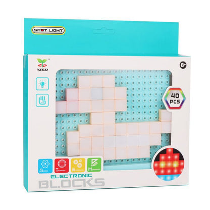 DIY LED Flashing Light Electronic Building Blocks Kids dealsniper-net Blue 40PCS