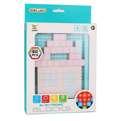 DIY LED Flashing Light Electronic Building Blocks Kids dealsniper-net Pink 60PCS