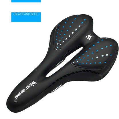 Bike Seat Cushion Silicone Thickened Soft And Comfortable Vehicle dealsniper-net A Black blue