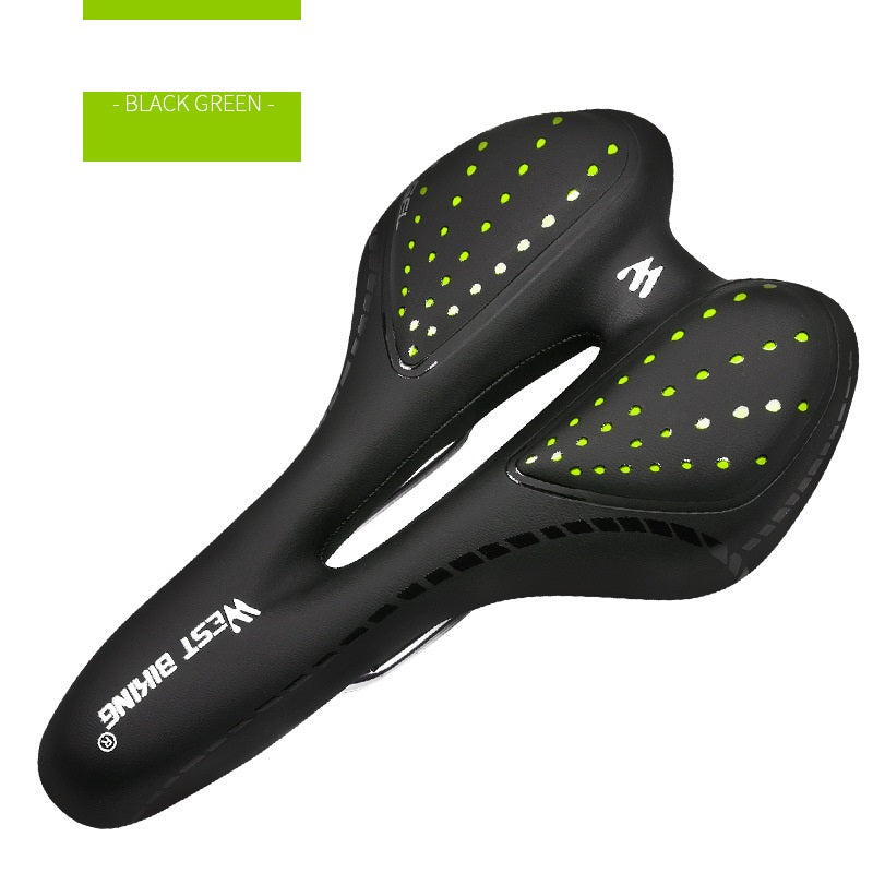 Bike Seat Cushion Silicone Thickened Soft And Comfortable Vehicle dealsniper-net A Black green