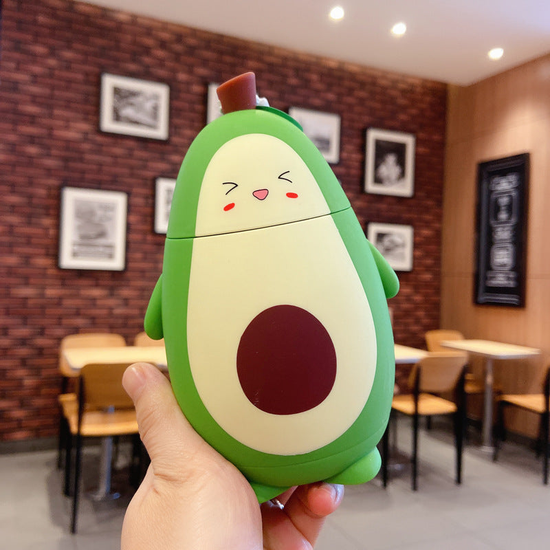 Cute Cartoon Avocado Glass Double Layer