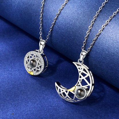 Sun Moon Shape Couple Personalized Necklaces Gifts Holidays dealsniper-net