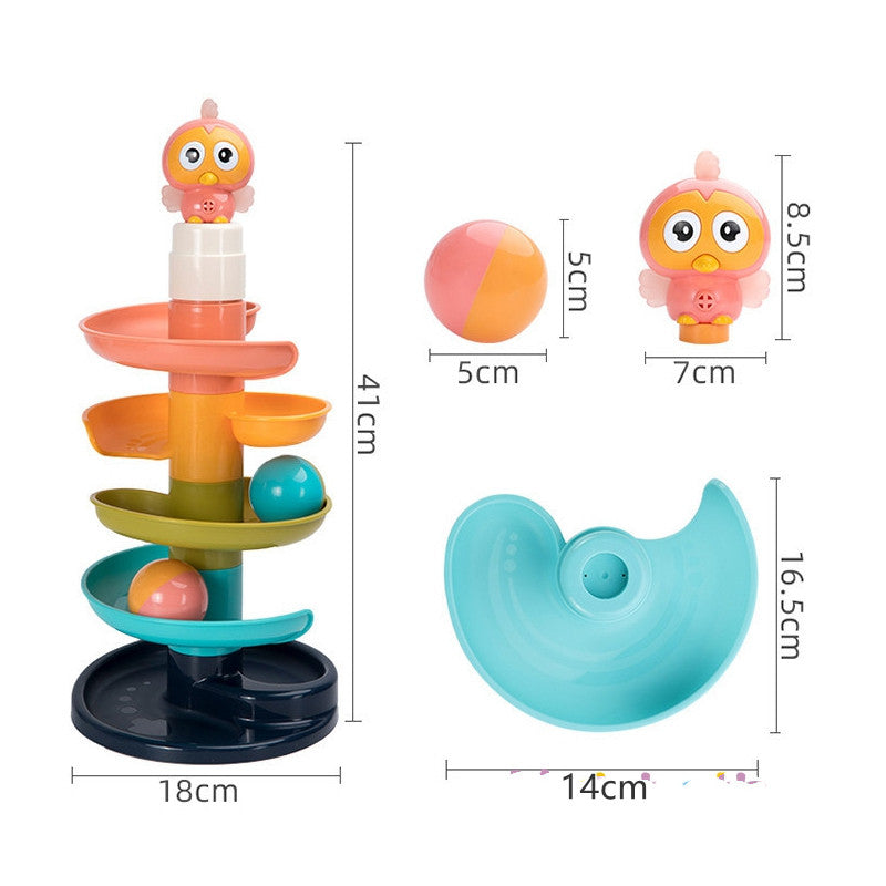 Baby Puzzle Fun Track Sliding Ball Tower Building Block Toy Kids dealsniper-net