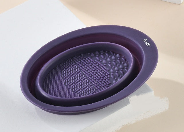 Silicone Cosmetic Makeup Brush Cleaning Pad Board Beauty Gym From House Deep purple