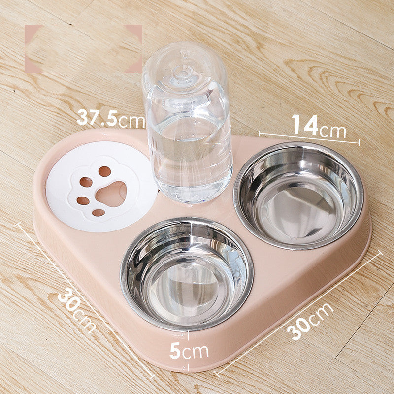 Dog Bowl Double Bowl Automatic Drinking Dog Bowl Pets dealsniper-net Pink tuba