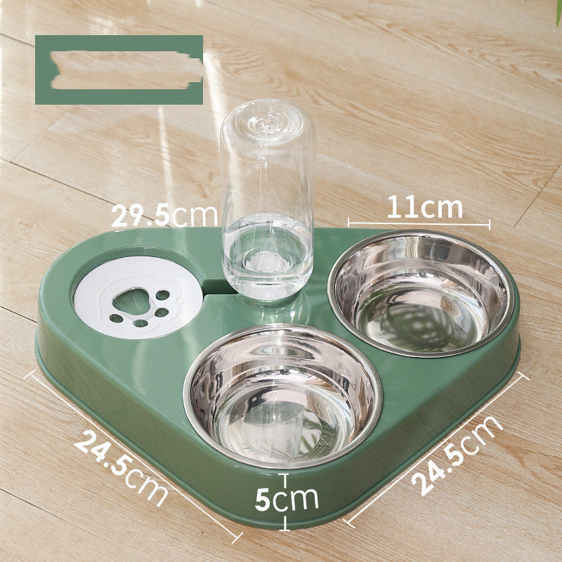 Dog Bowl Double Bowl Automatic Drinking Dog Bowl Pets dealsniper-net Green trumpet